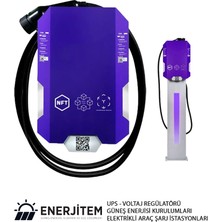 Enerjitem Elektrikli Araç Şarj Istasyonu, Duvara Monte, Tak Çalıştır 7 Kw Kablolu, Enerjitem