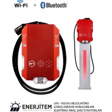 Enerjitem Elektrikli Araç Şarj Istasyonu, Duvara Monte, Wifi, Bluetooth ,tak Çalıştır 22 Kw Kablolu, enerjitem