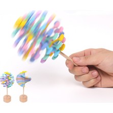 Zljnx Ahşap Lolipop Stres Giderici Oyuncak, 2023 Yeni Sihirli Dönen Lolipop Iplik Değnek Dekompresyon Oyuncakları Macaron (Yurt Dışından)
