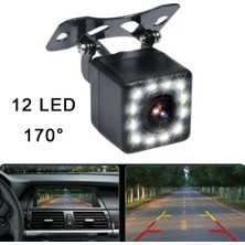 Cdwishbest 12 LED 170 Derece Araba Arka Görüş Kamerası 4 LED Gece Görüş Ters Oto Park Monitörü Ccd Su Geçirmez Hd Video Araba Arka Görüş Kamerası (Yurt Dışından)