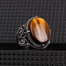 Tesbih Sepetim Oval Model Kaplangözü Taşlı 925 Ayar Gümüş Yüzük