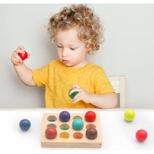 Zljnx Ahşap Renk Ayırma Topları Oyunu Peg Board Gökkuşağı Renk Eşleştirme Oyuncaklar 12 Adet Faaliyetleri Topları Montessori Oyuncaklar Bebekler Için (Yurt Dışından)