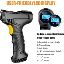 Cdwishbest No.1 Boyutu 120W Araba Hava Pompası Şişme Pompa Şarj Edilebilir Hava Kompresörü Dijital Kablolukablosuz Araba Oto Lastik Şişirme Ekipmanları (Yurt Dışından)