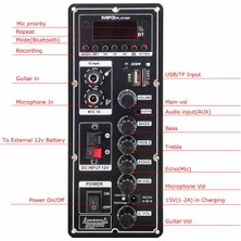 Passing 12V Amplifikatör Kurulu Hoparlör Amplifikatörü Bluetooth Aux Tf Kartı U-Disk Kayıt 6-12 Inç 80W Hoparlör Paneli Kartı (Yurt Dışından)