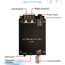 Passing Zk-Xps 5.0 Bluetooth Güç Amplifikatörü Kartı Çift 150W Kanal Amplifikatör Kartı, Ses Kutusu Için Kısa Devre Koruması ile (Yurt Dışından)