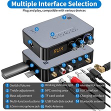 Passing Bluetooth Ses Adaptörü Bluetooth 5.1 Verici Alıcı Tv Ev Stereo Uzaktan Kumanda ile Kablosuz Ses Adaptörü (Yurt Dışından)