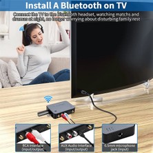 Passing Bluetooth Ses Adaptörü Bluetooth 5.1 Verici Alıcı Tv Ev Stereo Uzaktan Kumanda ile Kablosuz Ses Adaptörü (Yurt Dışından)