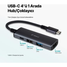 Ttec 4 Girişli Usb-C 3.2 Hub/çoklayıcı Usb-C 100W Pd 3.0+4k HDMI + Usb-A 3.2+Usb-A 2.0 (Macbook Uyumlu)