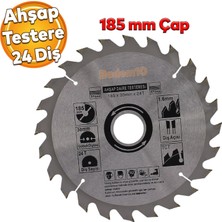 Badem10 Ahşap Mdf Mobilya Tahta Sunta Dolap Kesme Testeresi Metal Elmas Testere 185 mm 24 Diş