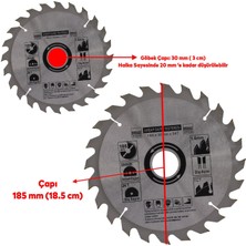 Badem10 Ahşap Mdf Mobilya Tahta Sunta Dolap Kesme Testeresi Metal Elmas Testere 185 mm 24 Diş