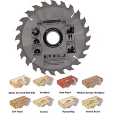 Badem10 Ahşap Mdf Mobilya Tahta Sunta Dolap Kesme Testeresi Metal Elmas Testere 185 mm 24 Diş