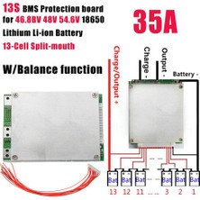 Passing 13S 48V 35A Lityum Iyon Pil Şarj Bms Koruma Kurulu Eşitleme Elektrikli Araç Akü Koruması ile Bölünmüş (Yurt Dışından)