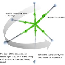 Passing Golf Salıncak Uygulama Sopa Teleskopik Salıncak Eğitmeni Yardım Aracı Golf Duruş Düzeltici Egzersiz Malzemeleri Siyah (Yurt Dışından)