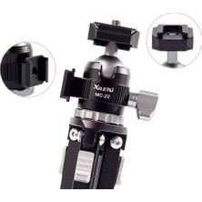 Passing Xıletu MC22 + XT18 Mini Soğuk Ayakkabı Masaüstü Standı 1/4 Vida Çift Soğuk Ayakkabı Mini Ptz Tripod Cep Telefon Standı Tripod (Yurt Dışından)