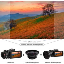 Passing 4K Video Kamera Için Profesyonel 37 mm Makro+72 mm Geniş Açı Lens 0,39X Full Hd (Yurt Dışından)