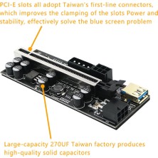 Passing 1 Adet VER010-X Plus Pcıe 1x Ila 16X Sata+6pin+4pin Usb3.0 Grafik Uzatma Kablosu Yükseltici Kart Bitcoin Madenciliği Için (Yurt Dışından)