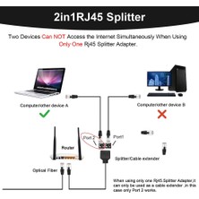 Passing Lan Ethernet Adaptador RJ45 Erkek 2 Kadın Splitter RJ45 1 Ila 2 Ethernet Lan Ağ Adaptör Kablosu (Yurt Dışından)