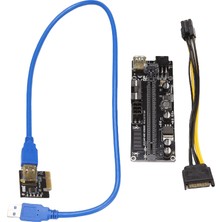 Passing Yeni Sürüm 009S Artı Pcı-E 1x Ila 16X Usb3.0 60 cm Sata3.0 Grafik Yükseltici Kartı Btc Madenci Için Mavi Flaş LED ile (1 Adet) (Yurt Dışından)