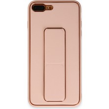 Newface Iphone 8 Plus Kılıf Coco Deri Standlı Kapak - Pudra