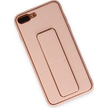 Newface Iphone 8 Plus Kılıf Coco Deri Standlı Kapak - Pudra