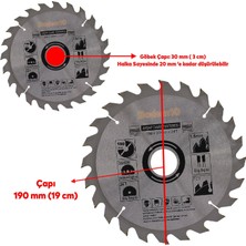 Badem10 Ahşap Mdf Mobilya Tahta Sunta Dolap Kesme Testeresi Metal Elmas Testere 190 mm 24 Diş