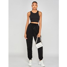 DAXİS Sportwear Company Kadın Esofman Altı Siyah Lastik Paça