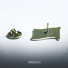 Altın Rengi Süriye Özgür Bayrağı Yaka Iğnesi - Free Syria Flag Lapel Pin (Gold Color)