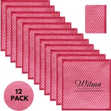 Wilma Secret Temizlik Cam Bezi 40X40 12'li Paket  Ekstra Büyüklükteki (40X40 Cm) %100 Mikrofiber Kurulama Bezi, Temizlik Bezi