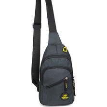 Tuldar Unisex Siyah Keten Kumaş Usb Kulaklık Çıkışlı Çapraz Göğüs ve Omuz Çantası tul057