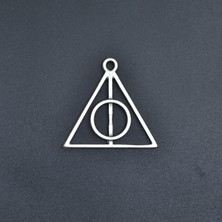 Harry Potter Ölüm Yadigarları Üçgen Kolye Ucu - Antik Gümüş Kaplama - Kod:169