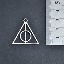 Harry Potter Ölüm Yadigarları Üçgen Kolye Ucu - Antik Gümüş Kaplama - Kod:169