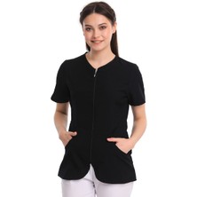 Wio Uniform Irıs- Kadın Likralı Siyah Medikal Üst