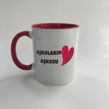 Mor Mürekkep Aşkoların Aşkosu Baskılı Kırmızı Mega Sevgililer Günü Kupası