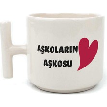 Mor Mürekkep Aşkoların Aşkosu Baskılı Beyaz Kulplu T Sevgililer Günü Kupası