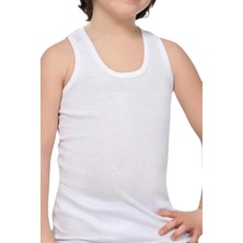 Tutku 0125 Erkek Çocuk Ribana Atlet Beyaz Tekli
