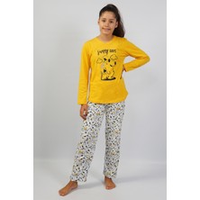 Espuar Kız Çocuk Sunny Days Kedi Köpek Desenli Uzun Pijama Takımı
