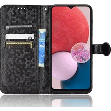 Seashell Digital Samsung Galaxy A13 Için 4g Nokta Desen Baskılı Telefon Kapağı Anti-Çizelge Pu Deri Stand Cüzdan Telefon Kılıfı Black (Yurt Dışından)