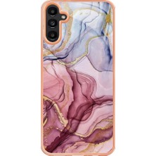 Seashell Digital Samsung Galaxy A13 Için 5G/M13 5G/A04 4g (164.4 x 76.3 x 9.1 Mm) Mermer Kılıf Imd Elektroplasyon Çerçevesi 2.0mm Tpu Şok Geçirmez Esnek Telefon Kapak House Gold (Yurt Dışından)