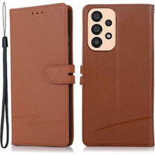 Seashell Digital Samsung Galaxy A33 Için 5g Cross Doku Deri Stand Özellik Kılıf Cüzdanı Kuşa Karşı Koruyucu Telefon Kapağı Strap-Brown (Yurt Dışından)