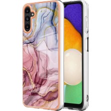 Seashell Digital Samsung Galaxy A13 Için 5G/M13 5G/A04 4g (164.4 x 76.3 x 9.1 Mm) Mermer Kılıf Imd Elektroplasyon Çerçevesi 2.0mm Tpu Şok Geçirmez Esnek Telefon Kapak House Gold (Yurt Dışından)