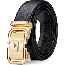 William Polo Deri Gold Metal Toka Erkek Kemer 130 cm