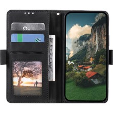 Seashell Digital Samsung Galaxy S23 Için Retro Bir Ekleme Stili Pu Deri Kılıf Stand Manyetik Toka Telefon Kapağı Strap-Black (Yurt Dışından)