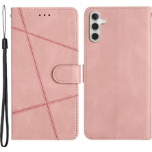 Seashell Digital Samsung Galaxy A04S Için 4g (164.7 x 76.7 x 9.1 Mm) Koruyucu Telefon Kasası Çılgın At Doku Pu Deri Kapak Anti-Drop Cüzdan Stand Kılıfı Strap-Rose Altın (Yurt Dışından)