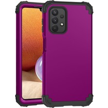 Seashell Digital Samsung Galaxy A73 5g Için 3-1 Arada Silikon+Pc Kasası Şok Geçirmez Güçlendirilmiş Köşe Telefonu Kapak-Mor (Yurt Dışından)