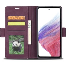 Seashell Digital Samsung Galaxy A53 Için 5g Tam Koruma Cüzdan Stili Kasa Pu Deri Cep Telefon Kabuğu Stand-Wine Red ile (Yurt Dışından)