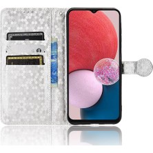 Seashell Digital Samsung Galaxy A13 Için 4g Nokta Desen Için Baskılı Telefon Kapağı Önleme Önleyici Pu Deri Standı Cüzdan Telefon Vaka-Silver (Yurt Dışından)