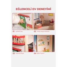 ROZİTOYS EV22 Doğal Ağaç Oyun Evi, Çocuk Oyun Evi