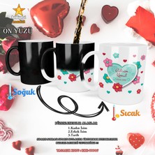 Hediyeci Market Kişiye Özel Sevgililer Günü Temalı Sihirli Kupa Bardak - HMK-00047