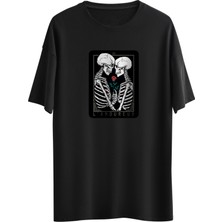 Noicasuale Love Skull  Tasarım Dijital Baskılı Regular Relax T-Shirt