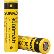 Sunkko 3.7 Volt 3000 Mah 18650 Şarj Edilebilir Pil (2li Paket)